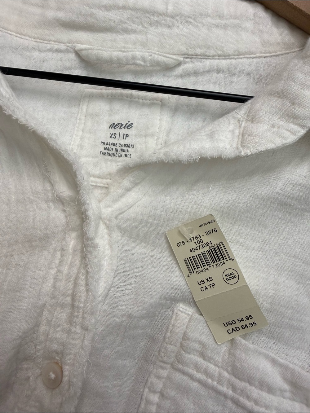 NWT Aerie Pool-to-Party Guaze Button Up Top Cover-up XS - Picture 3 of 8
